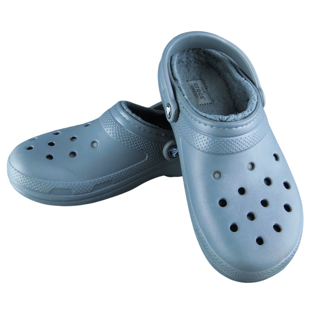 Crocs Classic Men Slip-On Slipper Size 8 Medium Gray‎ Synthetic Slip On
